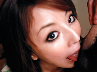 Rika Tamura down on her knees for good cock sucking
